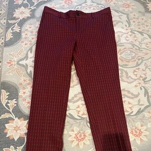 Banana Republic Red and Black womens ankle length Patterned Pants